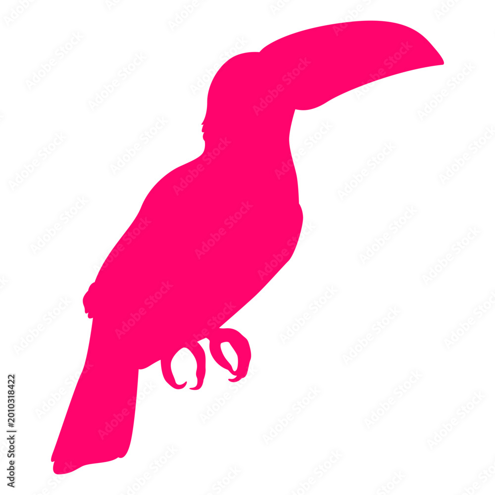 Fototapeta premium Sitting toucan bird silhouette