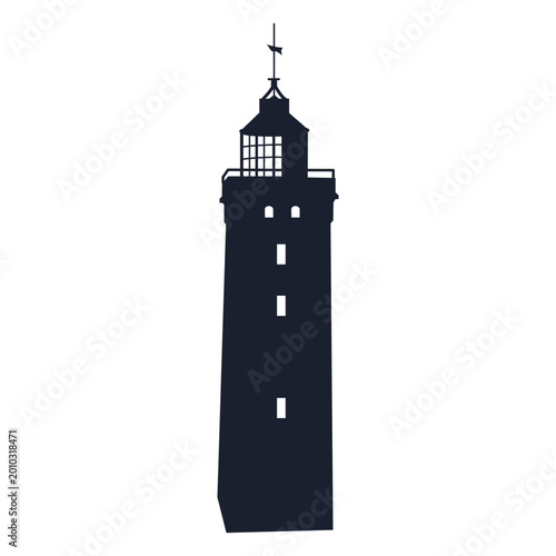 Schilderij op canvas Square lighthouse silhouette design
