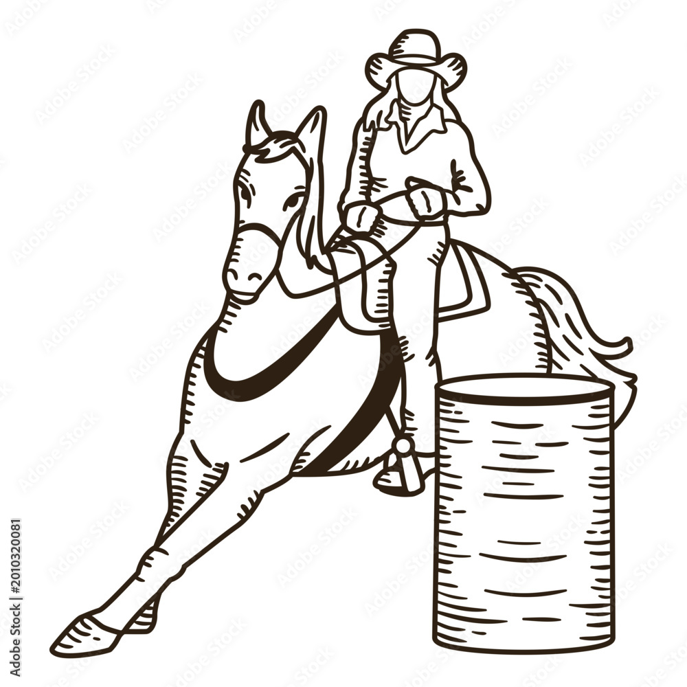 Fototapeta premium Wild west cowboy woman stroke