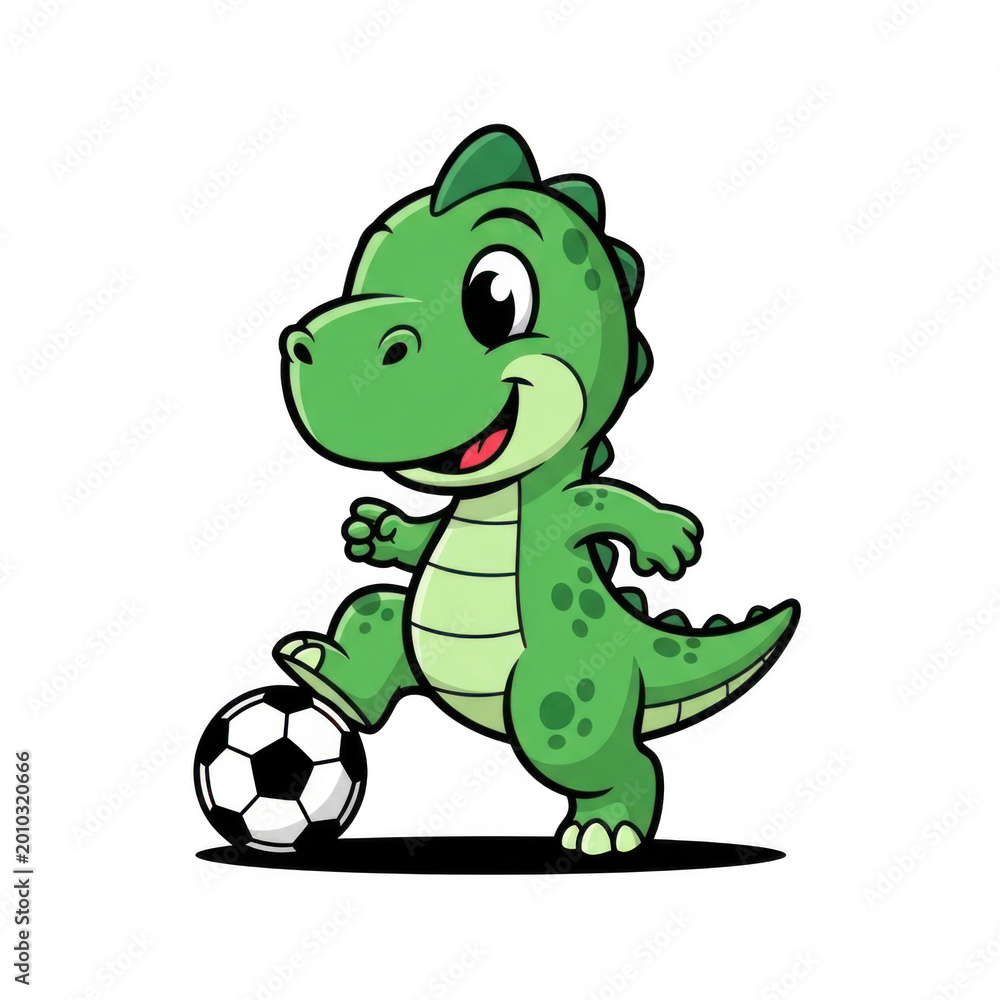 Obraz premium Dinosaur playing soccer isolated on transparent background