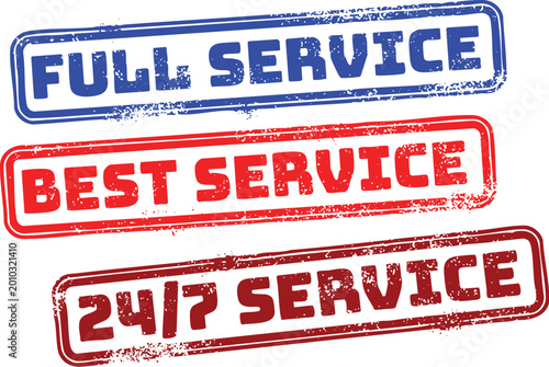 Vintage Style Service Rubber Stamps