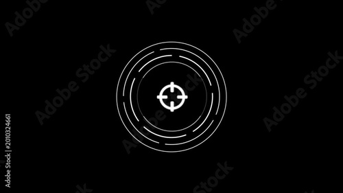 Scanning moving target shape with alpha channel, Target, Aim, Goal icons.Business target concept. Military training, Military target icon animation on black background. target audience.
