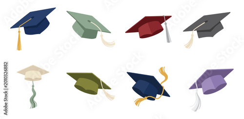 Graduation Cap Flying Illustration