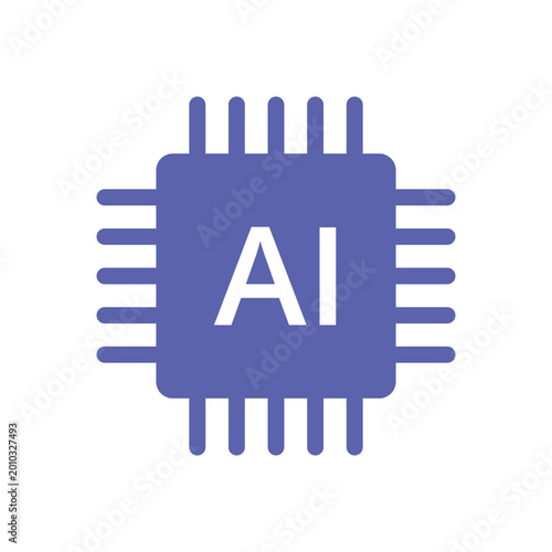 AI Processor Chip Vector Icon