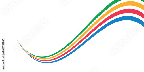 Bilde på lerret Five Color Lines Dynamic Design Colorful modern illustration
