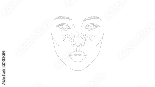 Картината върху платно Woman face with acne skin problems.