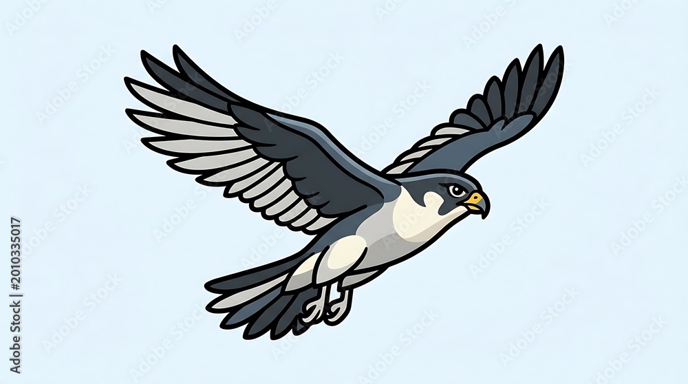 Obraz premium Bird Falcon Flying in Sky.