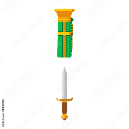 Tableau sur toile Vector illustration of ancient Roman legionary sword and scutum shield