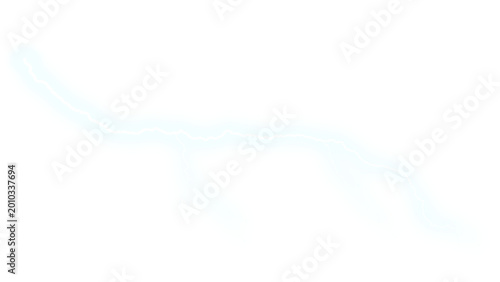 Electric blue lightning bolt strike, glowing plasma discharge effect, bright atmospheric electrical spark for weather and science concepts isolated PNG with Transparent Background