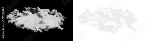 Fluffy white cloud against dark background