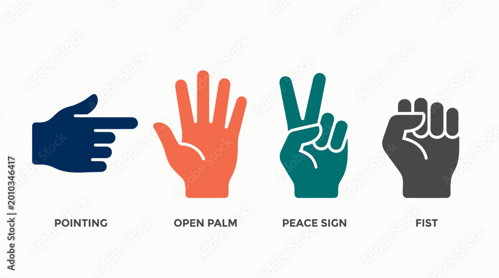 Obraz premium Hands making different gestures.
