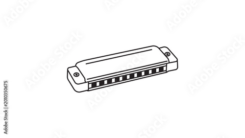 Schilderij op canvas Elegant harmonica vector icon illustration with an editable stroke