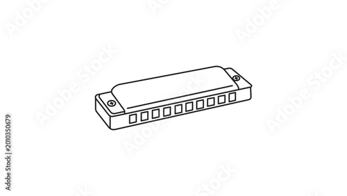 Картината върху платно Sophisticated harmonica vector icon illustration featuring an adjustable stroke weight