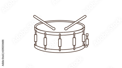 Foto Snare drum percussion instrument vector icon with editable stroke
