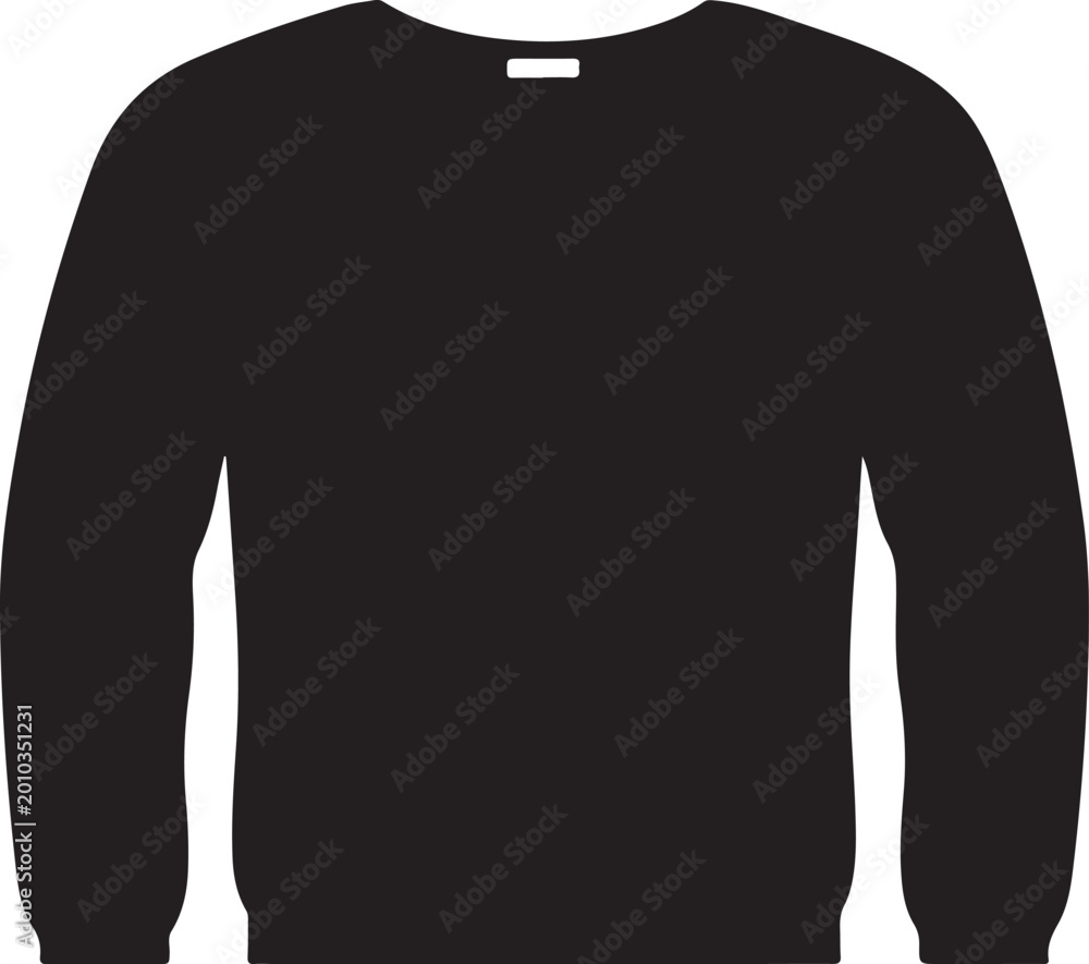 Naklejka premium Black long sleeve sweater front view