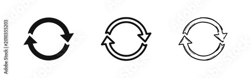 Quadro su tela Refresh and Recycle Circular Arrows Icon Set for Syncing