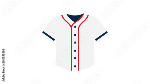 Cuadro en lienzo A professional baseball jersey vector icon with a modern flat design isolated on a white background, representing athletic sports team apparel and uniform for games, leagues, and sports clothing