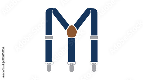 Fotografia Elegant and minimalist flat vector icon representing classic suspenders for men's fashion