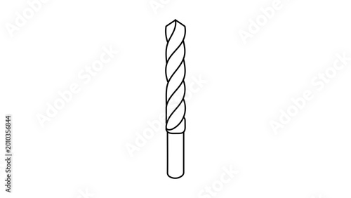 Photos Professional drill bit vector icon for construction and industrial projects featuring a clean hand-traced illustration with editable stroke for customizable line weight and minimalist design