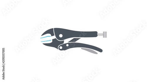 Tableau sur toile Versatile locking pliers vector illustration featuring a modern hand-drawn design, high-quality scalable icon for hardware stores, repair services, and industrial tool catalogs in line art
