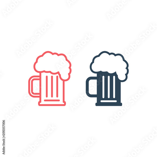 Beer icons set, beverage vector symbol design trendy.