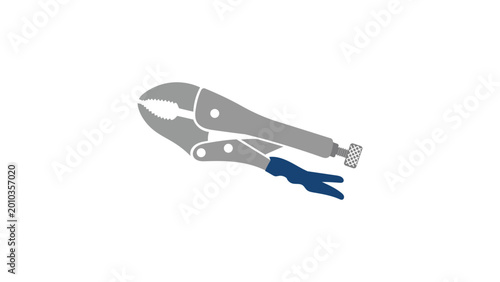 Bild auf Leinwand Detailed locking pliers vector icon in a clean minimalist line style, professional hand-drawn illustration of a versatile clamping tool for industrial, repair, and DIY workshop projects