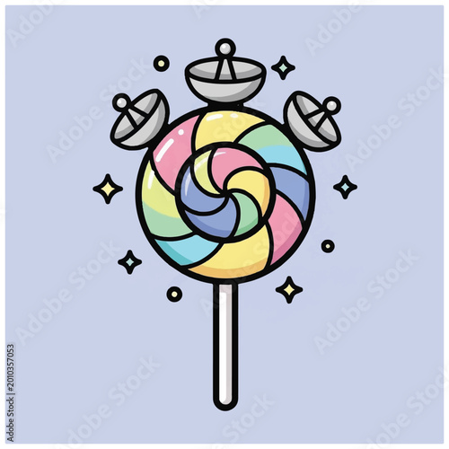 Bild auf Leinwand Colorful swirly lollipop candy treat sweet.