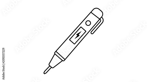 Fotografie Voltage tester pen vector icon with an editable stroke for adjustable line thickness