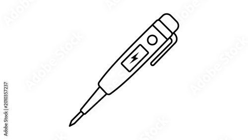 Fotografie Detailed voltage tester vector icon featuring an editable stroke for custom line weight control