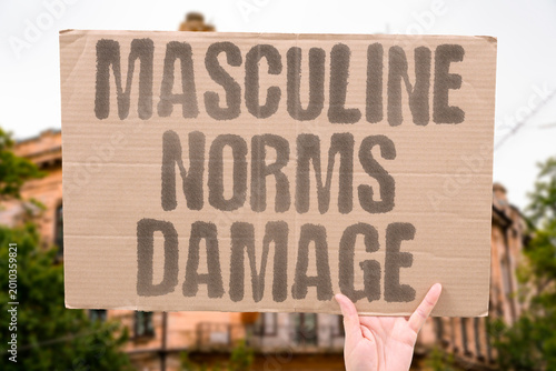 Obraz na plátně "Masculine Norms Damage" Research consistently links rigid masculine gender norms to increased mental health risk among adult male populations