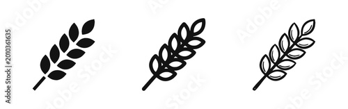 Foto Ear of Wheat Grain Agriculture and Organic Food Icon Set
