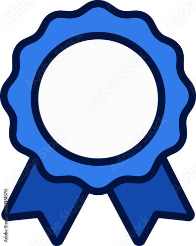 Blue Quality Ribbon Badge Award and Certification Mark