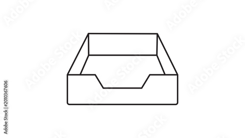 Cuadro en lienzo Clean paper tray vector icon with an editable stroke for office document organization and inbox management, minimalist line illustration of a desk file organizer for professional business use