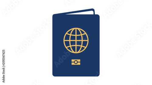 Foto International passport vector icon illustration, simple minimalist document for travel and global immigration, hand-drawn line art symbol for tourism identity and adventure journey verification
