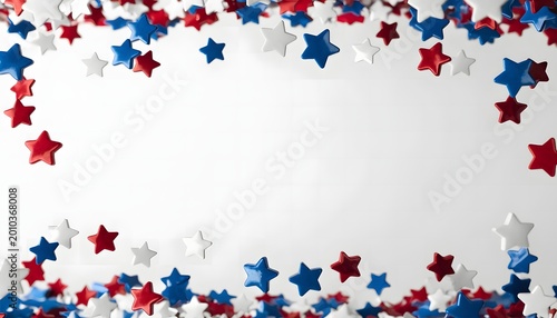 Floating red white and blue plastic stars.
