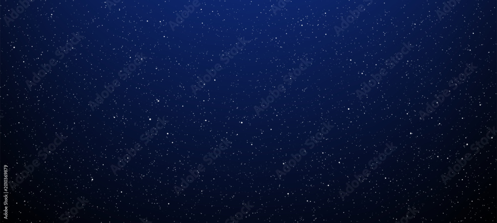 Fototapeta premium Abstract blue space background featuring tiny glowing stars. Night sky texture with sparkling particles, cosmic galaxy depth for digital design, astronomy concept and banner template.