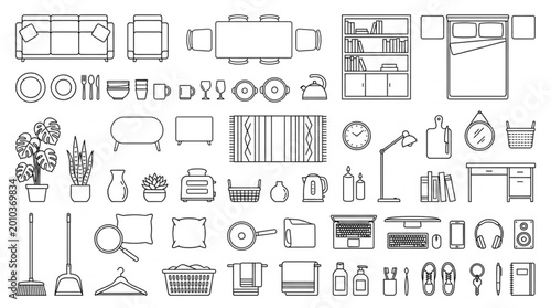Architectural Furniture and Object Symbols for Floor Plans.