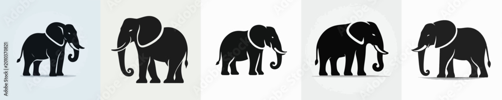 Fototapeta premium Elephant Silhouette Vector Illustration