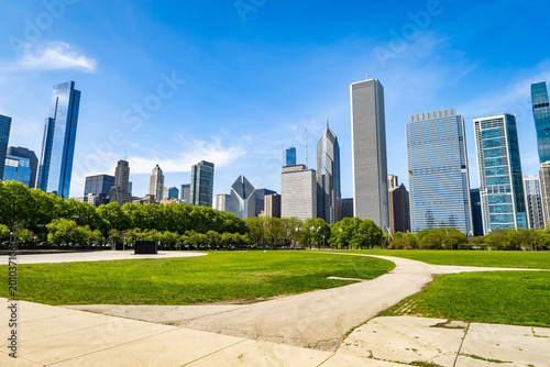 Obraz na płótnie Chicago Skyline Panorama from Butler Field Illinois