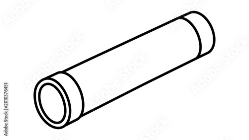 Fotografie Professional poster tube vector icon illustration with editable stroke for shipping and storage, featuring a minimalist hand-drawn outline design that is customizable and fully scalable graphics