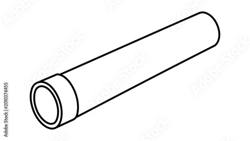 Obraz na plátně Minimalist poster tube vector icon illustration featuring editable stroke for document protection and shipping, providing a clean hand-drawn outline design that is fully scalable and adjustable