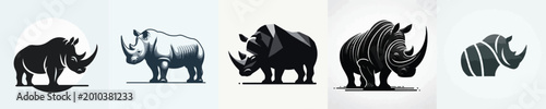 Foto Rhino Silhouette Vector Illustration