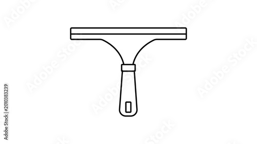 Vászonkép Professional window squeegee vector icon illustration with editable stroke, designed for cleaning services, home maintenance branding, and hygiene apps with customizable line weight styles