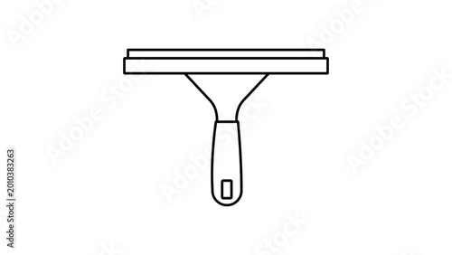 Εκτύπωση καμβά Modern window squeegee vector icon featuring an editable stroke for customized cleaning tool illustrations, ideal for housekeeping guides, professional service logos, and utility app icons