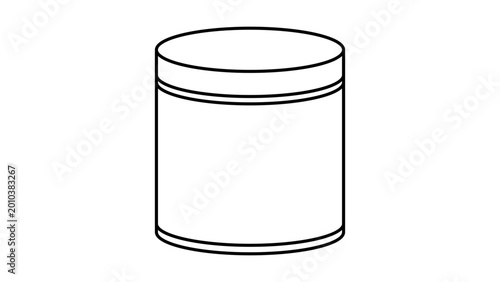 Fotografie Modern tin canister vector illustration with editable stroke and customizable line weight, perfect for commercial food packaging design, kitchen accessory icons, and storage solution graphics
