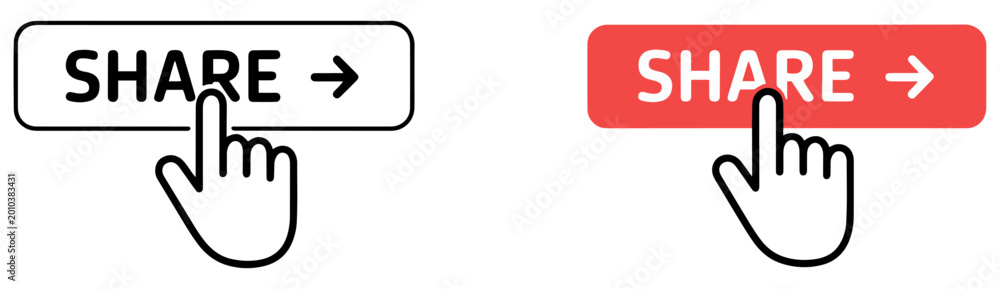 Obraz premium social media share button icon set
