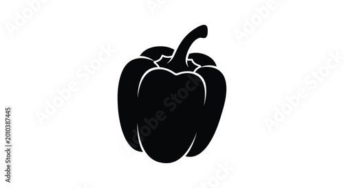 Bell pepper silhouette on a white background