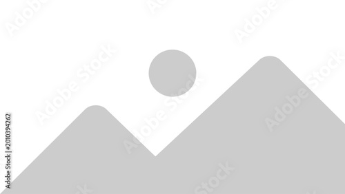 Konstfotografi Simple image placeholder icon with mountains, sun, and transparent background fo