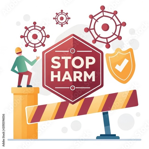 Engaging Illustration of Safety Measures Against Harm Vectors