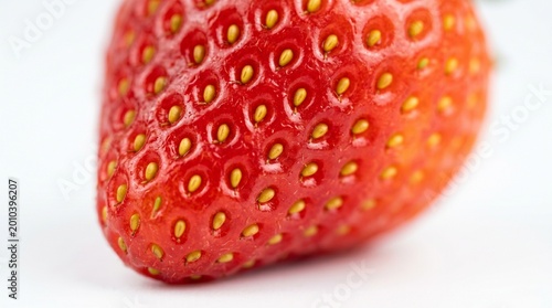 Bilde på lerret close-up shot of a strawberry on white background suitable for commercials